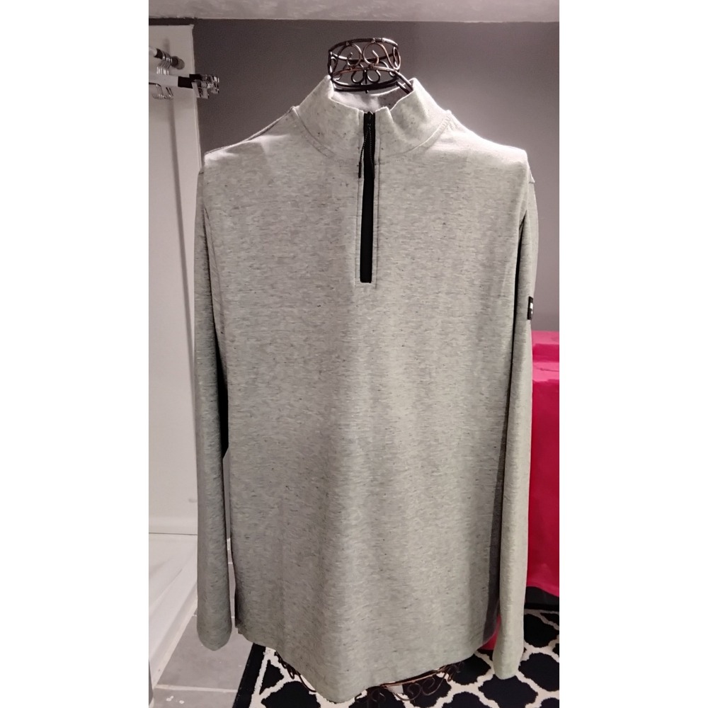 Kenneth Cole New York Heather Grey Quarter Zip Pullover Sweatshirt Men Large